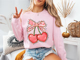 Love You Cherry Much T-Shirt, Valentine's Day Heart Coquette Bow Shirt