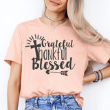 Grateful Thankful Blessed Shirt, Thanksgiving Shirt