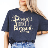 Grateful Thankful Blessed Shirt, Thanksgiving Shirt