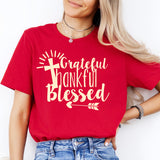 Grateful Thankful Blessed Shirt, Thanksgiving Shirt