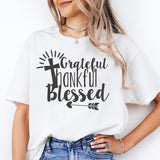 Grateful Thankful Blessed Shirt, Thanksgiving Shirt