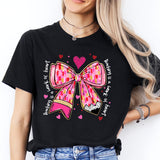 Coquette Bow Teacher Valentine Shirt, Cute Coquette Pencil Bow Tee