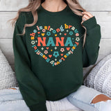Nana Heart Shirt, Grandma Gift, Floral Nana Shirt