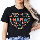 Nana Heart Shirt, Grandma Gift, Floral Nana Shirt