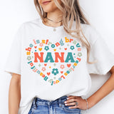 Nana Heart Shirt, Grandma Gift, Floral Nana Shirt