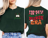 Custom Nurse Christmas Shirt, In My Holly Jolly Nurse Era T-Shirt