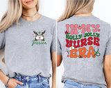 Custom Nurse Christmas Shirt, In My Holly Jolly Nurse Era T-Shirt