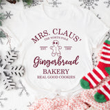 Mrs. Claus Christmas Baker Shirts, Gingerbread Cookie Christmas Shirts