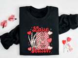 Love Season On Off Sweatshirt, Valentine's Day Sweater, Skeleton Hand Love Tee