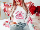 Books Are My Valentines Shirt, Coquette Bow Shirt, Books Valentine's Day Sweatshirt