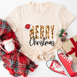 Merry Christmas Leopard Shirt, Retro Christmas Shirt