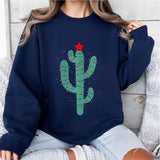 Christmas Cactus Sweater, Festive Plant Mom Christmas Sweatshirt