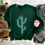Christmas Cactus Sweater, Festive Plant Mom Christmas Sweatshirt