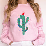 Christmas Cactus Sweater, Festive Plant Mom Christmas Sweatshirt