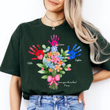 Custom Mom Handprint Shirt, Mom Kids Name Sweatshirt