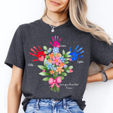 Custom Mom Handprint Shirt, Mom Kids Name Sweatshirt