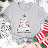 Meowy Christmas Shirt, Cat Tree Christmas T-Shirt