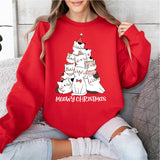 Meowy Christmas Shirt, Cat Tree Christmas T-Shirt