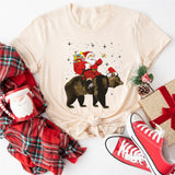 Bear & Santa Shirt, Merry Holiday Shirt