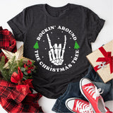 Rocking Around The Christmas Tree Shirt, Xmas Skeleton Shirt