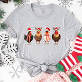 Christmas Chickens Sweatshirt, Christmas Farm Animals Shirts
