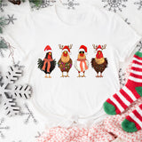 Christmas Chickens Sweatshirt, Christmas Farm Animals Shirts
