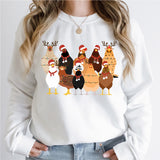 Christmas Farm Animals Shirts, Christmas Chickens Sweatshirt