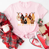 Christmas Farm Animals Shirts, Christmas Chickens Sweatshirt