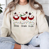 Snowman Drink Drank Drunk Shirt, Merry Christmas Funny Shirt