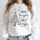 Shine Bright Like A Call Light Christmas Shirt, RN Christmas Sweatshirt