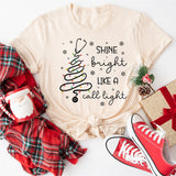 Shine Bright Like A Call Light Christmas Shirt, RN Christmas Sweatshirt