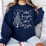 Shine Bright Like A Call Light Christmas Shirt, RN Christmas Sweatshirt