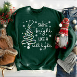 Shine Bright Like A Call Light Christmas Shirt, RN Christmas Sweatshirt