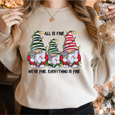 It's Fine We're Fine Everything Is Fine Gnome Christmas Shirt