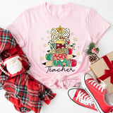 Christmas Pencil Tree Teacher Shirt Teacher Shirt, Christmas Teacher Shirt