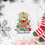 Christmas Pencil Tree Teacher Shirt Teacher Shirt, Christmas Teacher Shirt