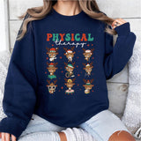 Physical Therapy Cute Deer Sweatshirt, Santa Deer T-Shirt, PT Physical Therapy Gift Therapist Month T-Shirt