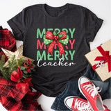 Merry Teacher Shirt, Christmas Teacher Shirt, Xmas School Shirt