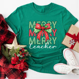 Merry Teacher Shirt, Christmas Teacher Shirt, Xmas School Shirt
