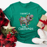 I Want A Hippopotamus For Christmas Shirt, Hippo Christmas Lights Shirt