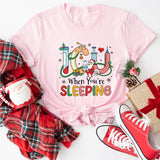 ICU When You're Sleeping Shirt, Christmas Nurse Shirt, ICU Nurse Shirt
