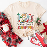 ICU When You're Sleeping Shirt, Christmas Nurse Shirt, ICU Nurse Shirt