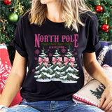 North Pole Farm Fresh Christmas Sweatshirt, Pink Christmas Coquette Shirt