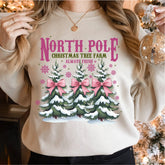 North Pole Farm Fresh Christmas Sweatshirt, Pink Christmas Coquette Shirt