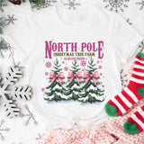 North Pole Farm Fresh Christmas Sweatshirt, Pink Christmas Coquette Shirt