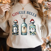 Christmas Gingle Bells Sweatshirt, Gin Lovers Drinking Sweater, christmas Party shirt