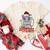 Want A Hippopotamus For Christmas Shirt, Hippo Christmas Lights Shirt