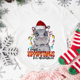 Want A Hippopotamus For Christmas Shirt, Hippo Christmas Lights Shirt