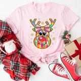 Reindeer Christmas Shirt, Pink Christmas Shirt, Christmas Lights Shirt