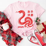 Year Of The Snake Happy Chinese 2025 New Year T-Shirt, Snake 2025 T-Shirt